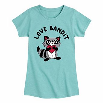 Girls 7-16 Valentines Day Love Bandit Graphic Tee