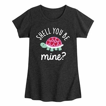 Girls 7-16 Valentines Day Shell Be Mine Graphic Tee