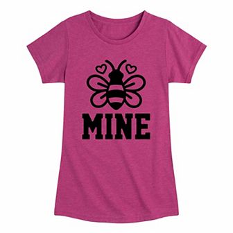 Girls 7-16 Valentines Day Bee Mine Graphic Tee