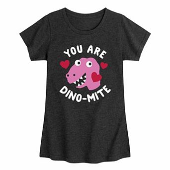 Girls 7-16 Valentine You Are Dino-Mite Graphic Tee