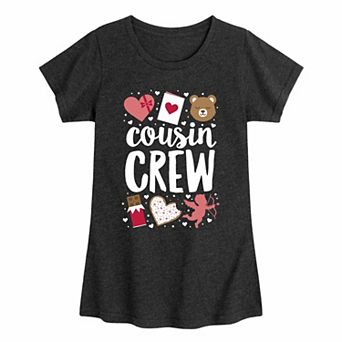 Girls 7-16 Valentine Cousin Crew Icons Graphic Tee