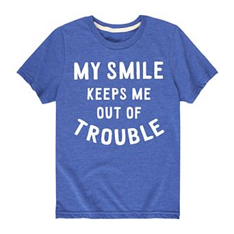 Boys 8-20 Smile Keeps Me Out Of Trouble Graphic Tee