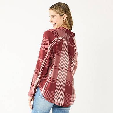 "Juniors' SO® Long Sleeve Button Down Shirt "