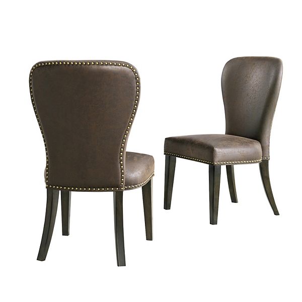 Alaterre Furniture Savoy Espresso Upholstered Side Chairs (Set of 2)