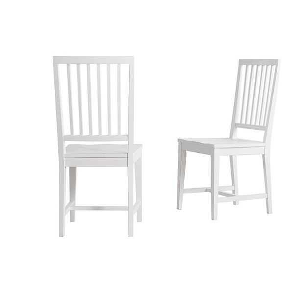 Set of 2 Vienna Wood Dining Armless Chairs White - Alaterre Furniture: Rubberwood, Modern Style, Contoured Seat