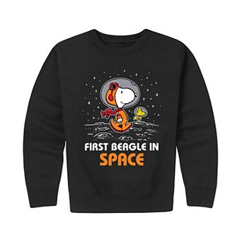 Boys 8-20 Peanuts Beagle In Space Crew Fleece Sweatshirt