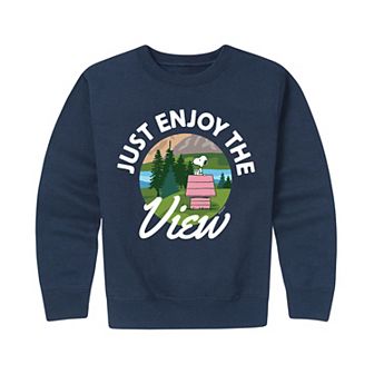 Boys 8-20 Peanuts Just Enjoy The View Crew Fleece Sweatshirt