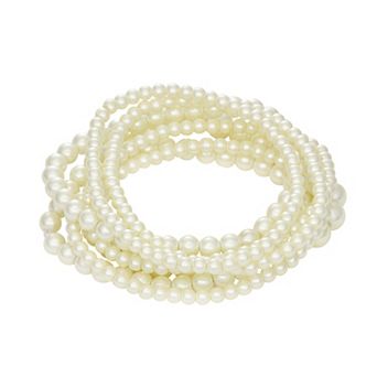 Napier Silver Tone Seven Row Stretch Bracelet