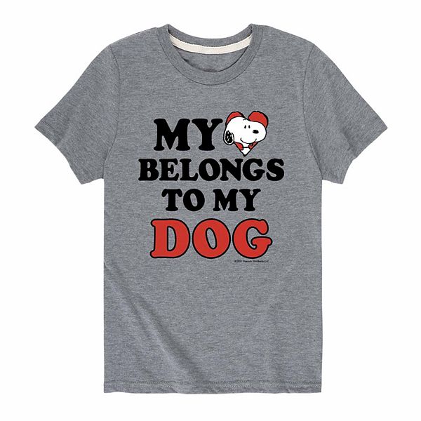 Boys 820 Peanuts Heart Belong To Dog Graphic Tee