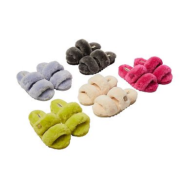 Fireside by Dearfoams Benalla Shearling Double Band Women's Slide Slippers