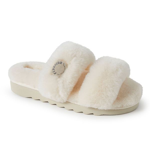 Fireside by Dearfoams Benalla Shearling Double Band Women's Slide Slippers