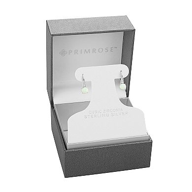 PRIMROSE Sterling Silver White Opal & Cubic Zirconia Drop Earrings
