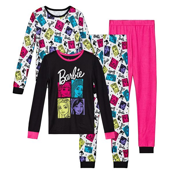 Girls 410 Barbie 4Piece Pajama Set