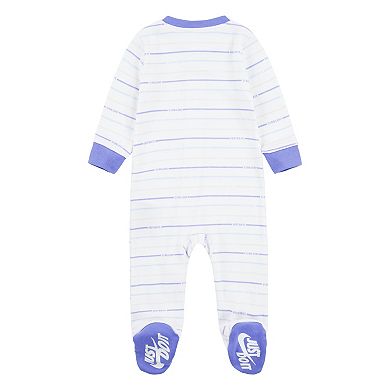 Baby Nike Just Do It Striped Sleep & Play One Piece Pajamas