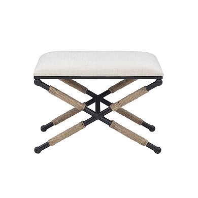 Linon Ashburn Campaign Accent Stool