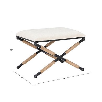Linon Ashburn Campaign Accent Stool