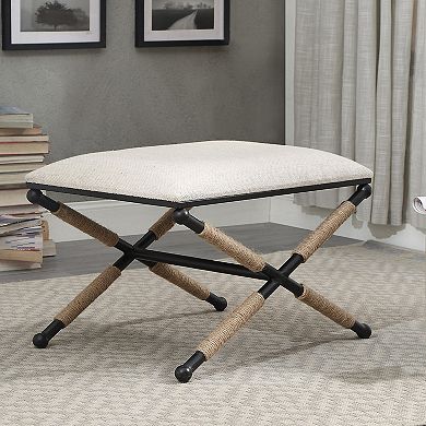 Linon Ashburn Campaign Accent Stool