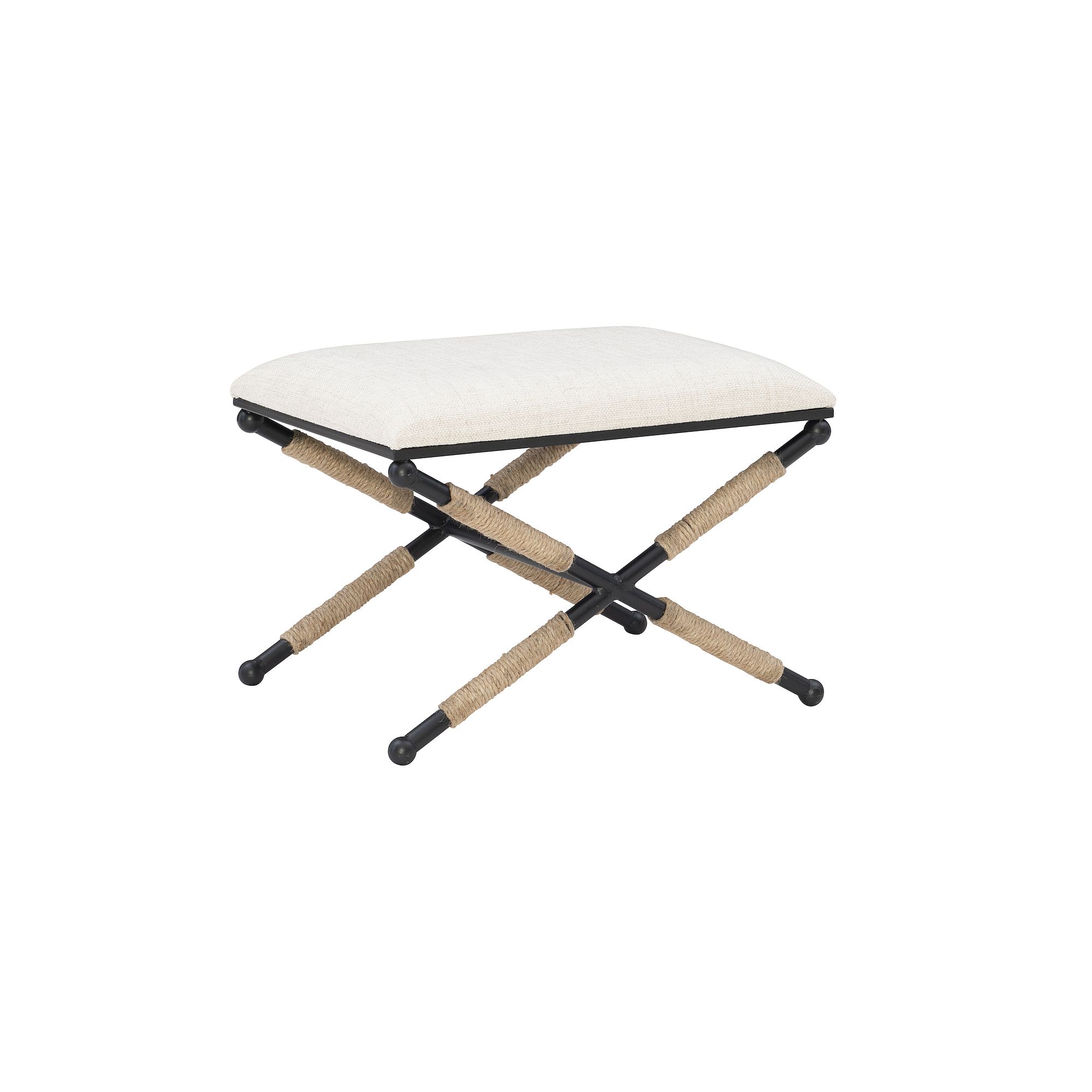 Linon Ashburn Campaign Accent Stool, Beige