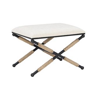 Linon Ashburn Campaign Accent Stool