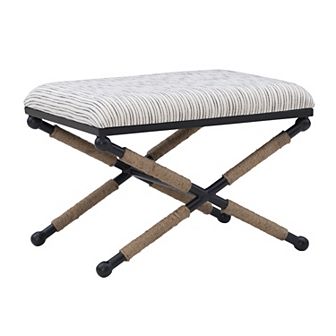 Linon Ashburn Campaign Accent Stool