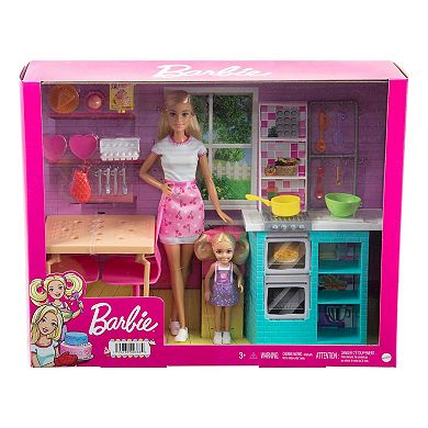 Barbie Baking Kitchen Dolls and Accessories Playset