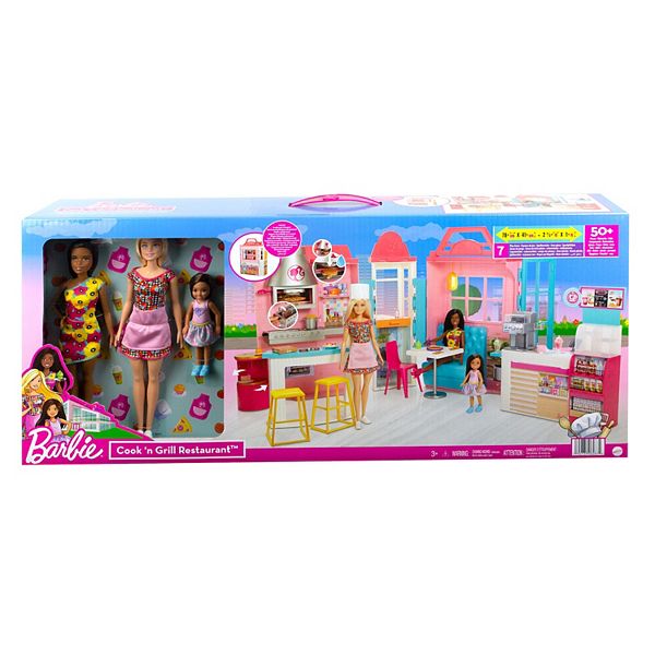 Kwelling bestrating Tegenhanger Barbie® Restaurant and Coffee Shop Dollhouse, Dolls and Accessories Set