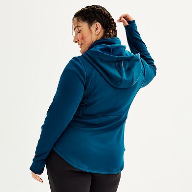 Plus Size Tek Gear® Hooded Mixed-Media Jacket