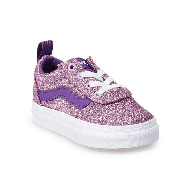 Purple glitter vans toddler on sale