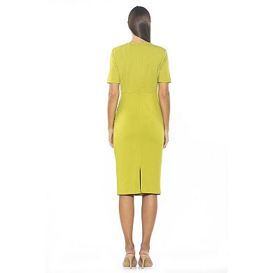 Women's ALEXIA ADMOR Cataleya Crewneck Draped Sheath Dress