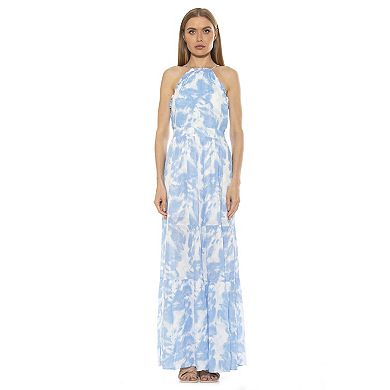 Women's ALEXIA ADMOR Kira Ruffle Halter Maxi Dress