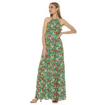 Women's ALEXIA ADMOR Kira Ruffle Halter Maxi Dress