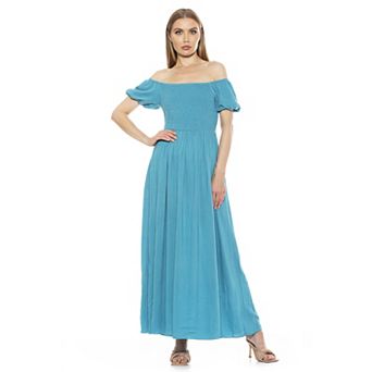 Women's ALEXIA ADMOR Leia Smocked Off-the-Shoulder Maxi Dress