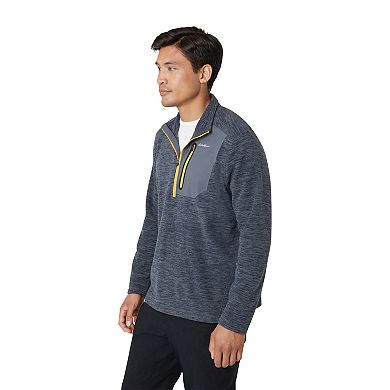 Maglione Eddie Bauer uomo L nero 1/4 zip finto collo maglia stretta