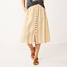 Women's Sonoma Goods For Life® Button Front Midi Skirt