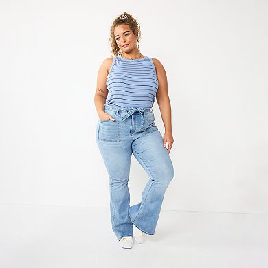 Juniors' Plus Size SO® High-Rise Flare Jeans