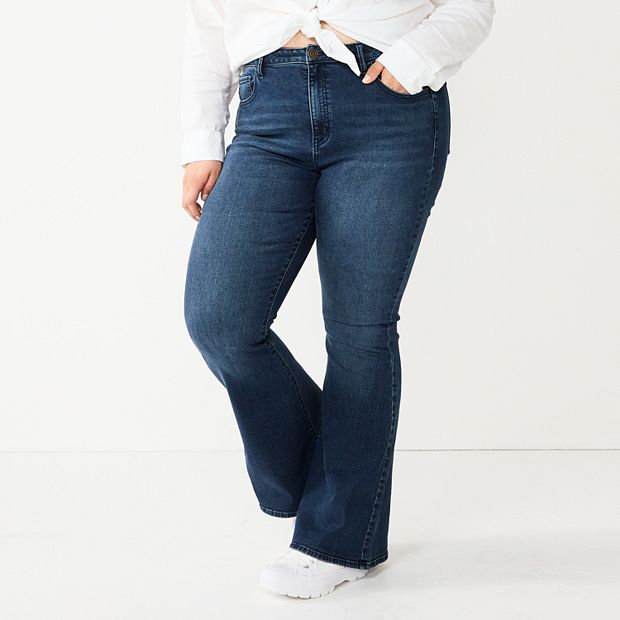 Plus Basic High Rise Flared Jeans