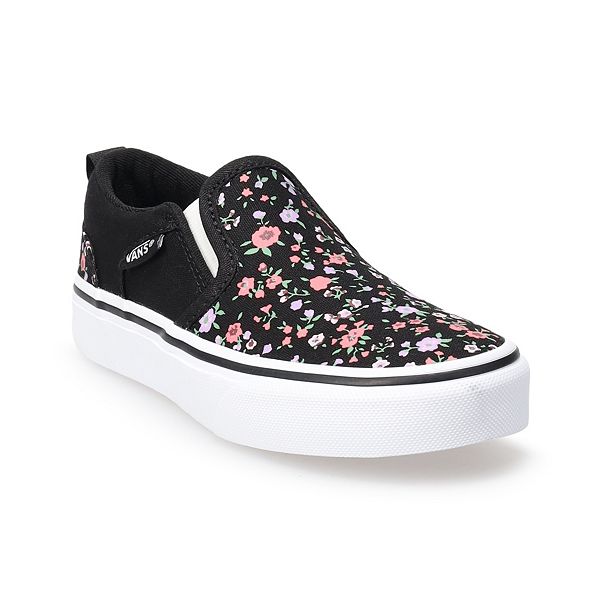 Vans Asher Girls Floral Slip On Shoes