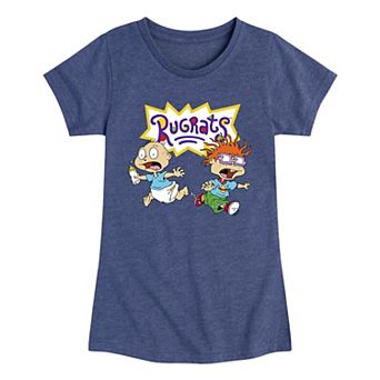 Girls 7-16 Rugrats Running Tommy Chuckie Graphic Tee