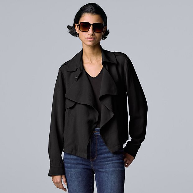 Women's Simply Vera Vera Wang Draped Open-Front Jacket