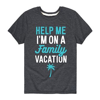 Boys 8-20 Help Me Family Vacation Graphic Tee
