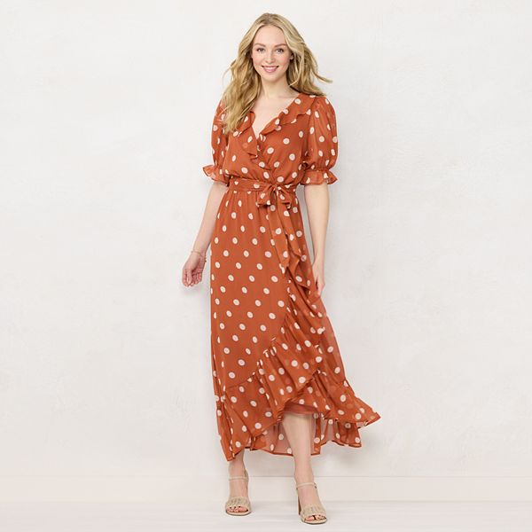 Women's LC Lauren Conrad Puff Sleeve Midi Wrap Dress