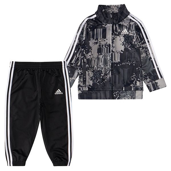 Baby Boy adidas Tricot Gray Camo Track Jacket & Jogger Pants Set