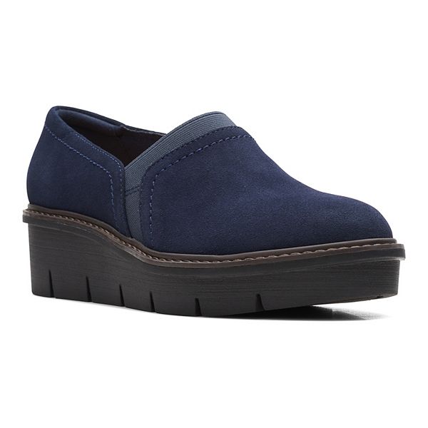 Clarks® Mid Women's Suede Wedge Loafers