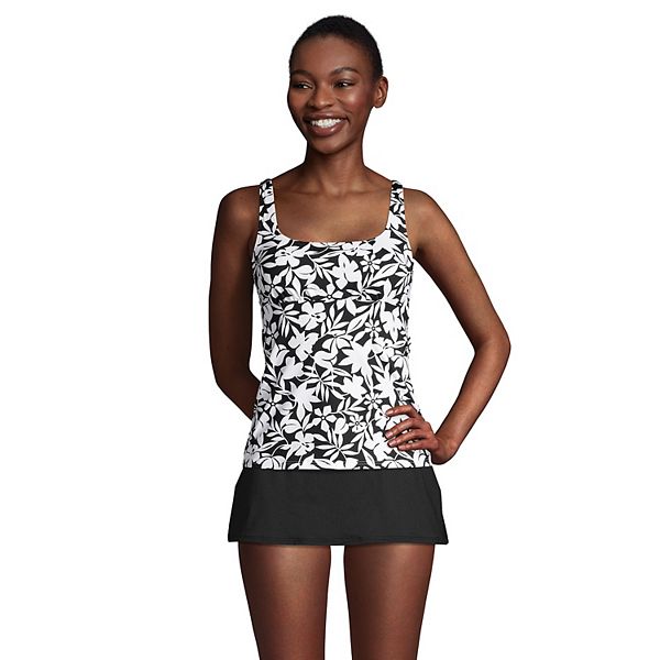 Women's Lands' End DDD-Cup UPF 50 Squareneck Underwire Tankini Top