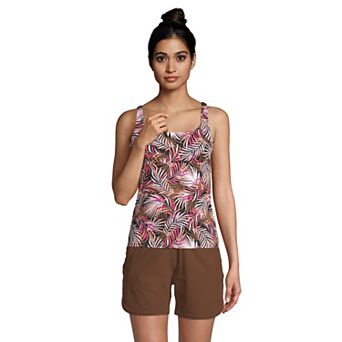 Women's Lands' End DDD-Cup UPF 50 Squareneck Underwire Tankini Swim Top