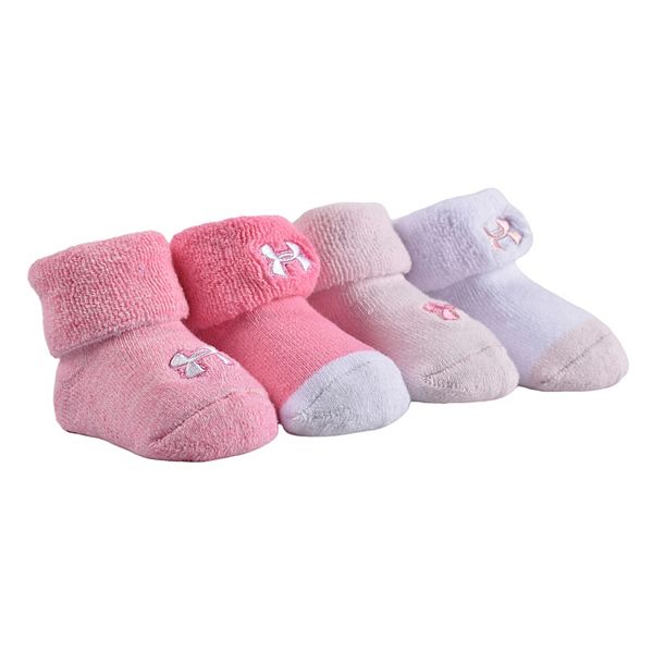 Baby Girl Under Armour 4Pack Marled Logo Booties