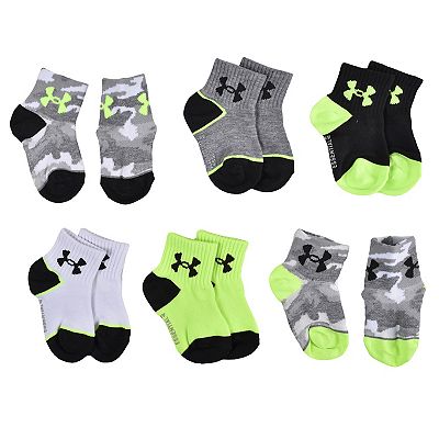 Baby Toddler Boy Under Armour 6 Pack Essential Quarter Socks