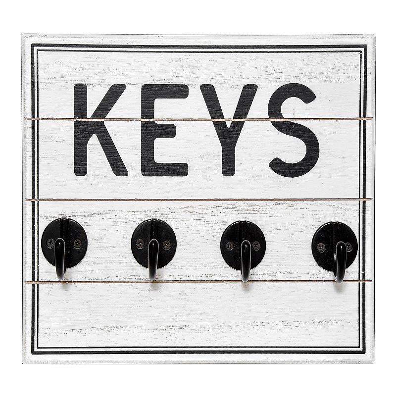 77037522 Sonoma Goods For Life Keys 4-Hook Wall Decor, Whit sku 77037522