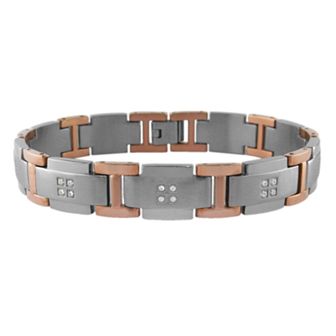 LYNX Stainless Steel 1/4 ct T.W. Diamond Bracelet