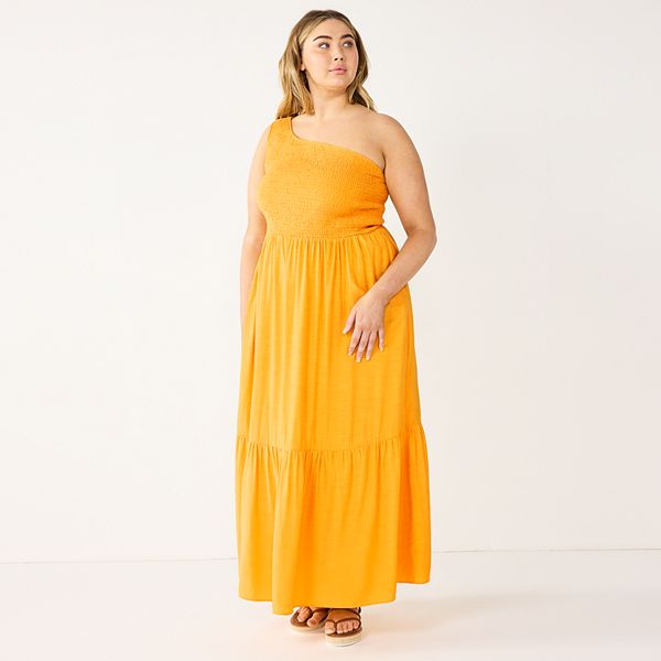 One shoulder maxi 2024 dress plus size